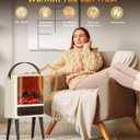 Fireplace Space Heater for Indoor Use, 1500W Freestanding Electric Heater with Realistic 3D LED Flame, 3 Modes, Overheating & Tip-Over Protection, Small Portable Heater for Bedroom Room Office, White