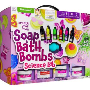Dan&Darci Soap & Bath Bomb Making Kit for Kids, 3-in-1 Spa Science Kits, Craft Gifts for Girls & Boys Age 6-12 Year Old Girl Crafts: DIY Experiment Toys, Gift for Kid Ages