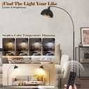Bronze Arch Floor Lamps for Living Room Dimmable - Upgraded 9W LED Arc Lamp with 4 Color Temperatures, Remote Control Rustic Arched Floor Lamp, Reading Standing Lamp for Bedroom (Bulb Included) Brown