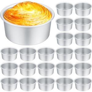 Gerrii 35 Pcs 4 Inch Cake Pans Nonstick Aluminum Small Round Cake Baking Pans Molds for Cheese, Pizza, Quiche, Home Party Baking Supplies, Leakproof and Easy Release