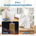 2.5L Humidifiers for Bedroom, Top Fill Cool Mist Humidifiers for Large Room, Easy to Fill & Clean, 30H Runtime, 28dB Quiet Air Humidifier for Plants, Baby Nursery with Night Light
