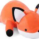 WeBingo Weighted Stuffed Animals, 24" Weighted Fox Plush Toy 4.2 Lb Soft Pillow Cute Giant Plushie Gifts for Kids & Adults(Fox)