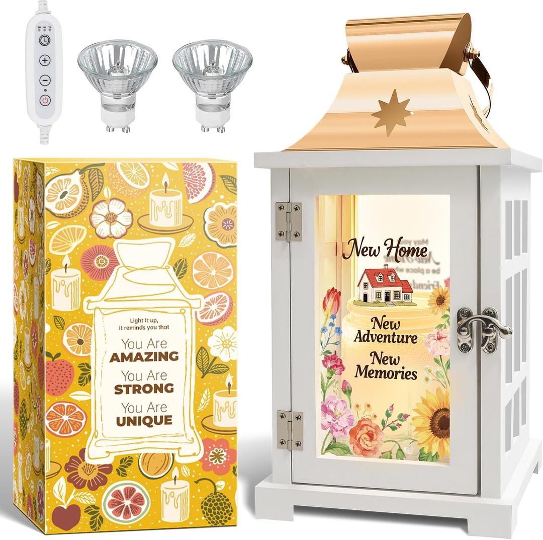 House Warming Gifts New Home Decor Housewarming Gifts for Women, Men, Couple, New Homeowner - First Apartment Essentials, Candle Warmer Lamp Lantern with Timer