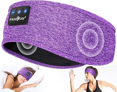 MUSICOZY Sleep Headphones Bluetooth 5.4 Headband, Wireless Earphones Music Sleep Earbuds Sleeping Eye Mask with HD Stereo Speakers for Workout Running Travel Yoga, Ideal Gifts for Women Men