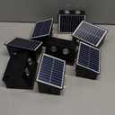 Fence Lights Solar Powered Outdoor Waterproof 3 Sided Wall LED Landscaping for Yard, Deck, Patio, Rail, Garage, Pool, Balcony, Energy Efficient Warm White Safety (Multicolor, Down-8Pack Light