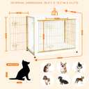 DWANTON Dog Crate Furniture with Cushion, Wooden Kennel Table with Double Doors, Indoor Dog House, Medium Size, 32.5" L, White