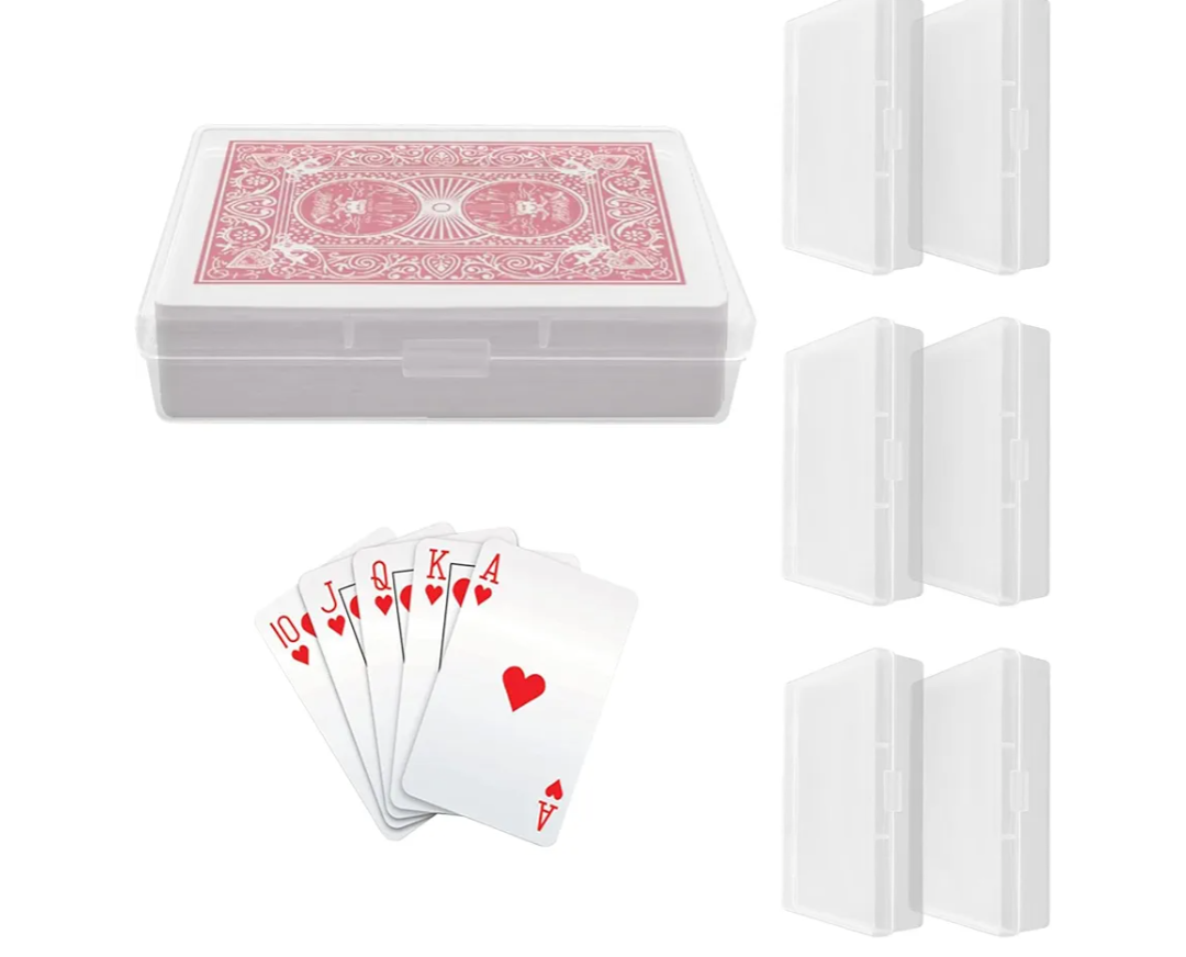 36 PCS Small Plastic Card Boxes, Empty Playing Card Boxes for 3.5X2.5 inch Card, Snap Closed Playing Card Deck Boxes Closed for Cards, Beads and Craft Supplies (NO Cards)