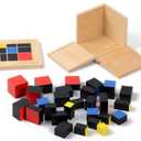 Montessori Trinomial Cube Montessori Math Toys Sensorial Materials for Toddlers Kids