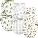 Hudson Baby Unisex Baby Cotton Swaddle Wrap, Forest Animals, 0-3 Months (0-3 Month, Forest Animals)