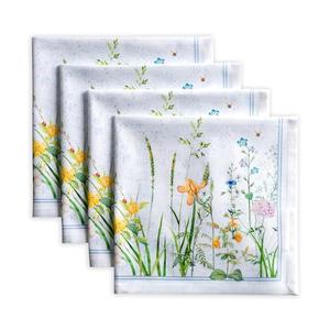 Maison d' Hermine Cloth Napkins Set of 4 100% Cotton Everyday Reusable Square Napkins Cloth Washable Dinner Party Wedding Restaurant Gifts for Mothers Day Spring/Summer (Fleurs De Mai, 20" x 20")