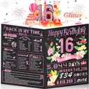 Sweet 16th Birthday Card for Girls Daughter,3D Pop Up Sweet 16th Birthday Cards for Granddaughter Sister,16th Birthday Decorations for 16 Year Old Girl Daughter Funny Birthday Gifts,Rose Glod In 2010