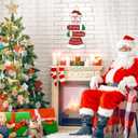 TOARTi Merry Christmas Santa Front Door Sign Hanging(9.8x21.3 inches), Rustic Vintage Christmas Santa HO HO HO Wooden Wall Plaque, Farmhouse Happy Holiday Sign for Christmas Winter Housewarming Gift