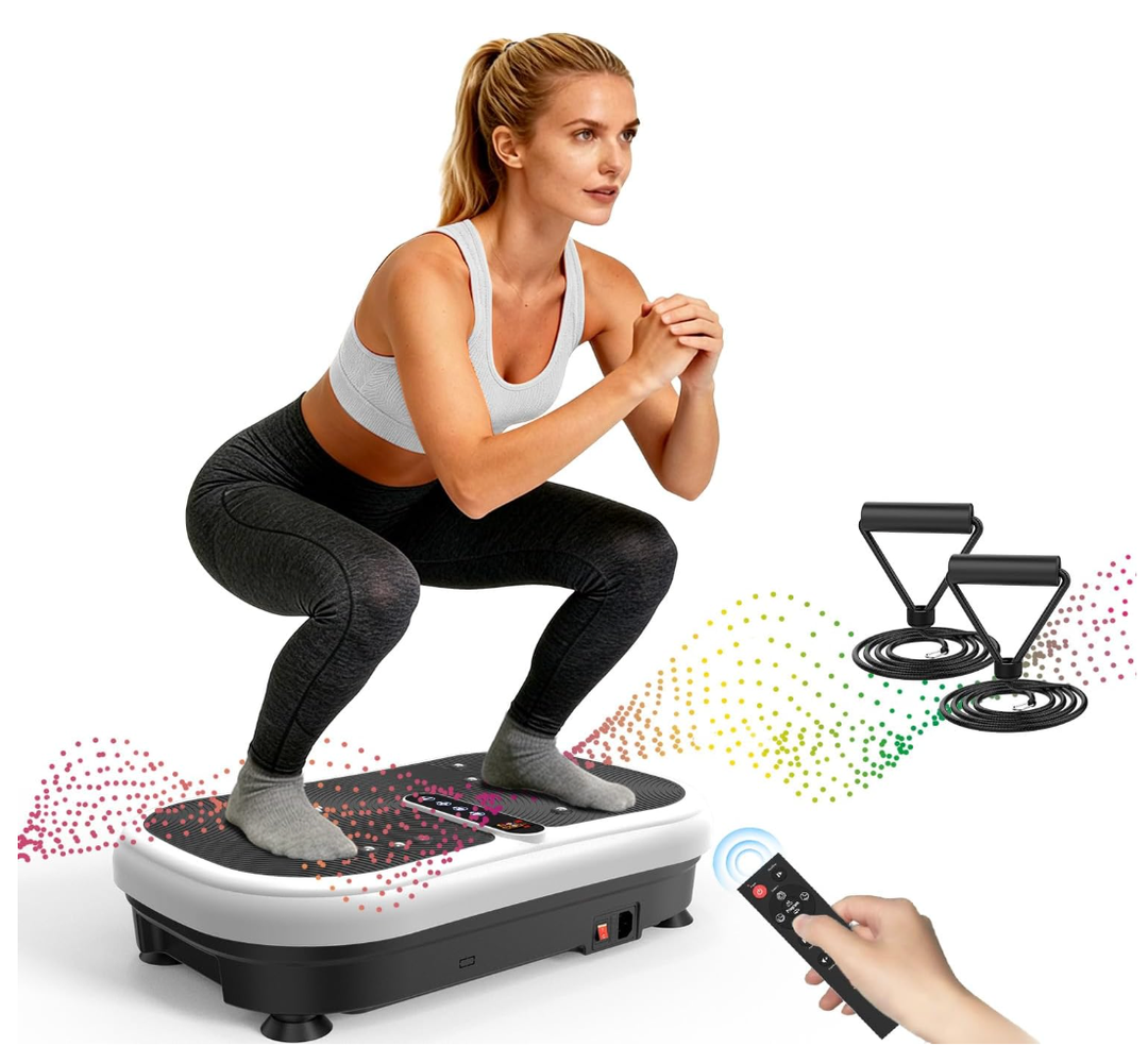 AXV Vibration Plate Fitness Platform Exercise Machine Vibrating Shaking Full Body Shaker Workout Vibrate Stand Shake Board Sport for Weight Loss Fat Burner for Gym Home Office