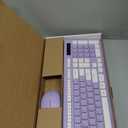 Wireless Keyboard and Mouse Combo, Full-Sized Wireless Keyboard and Adjustable DPI Mouse, 2.4GHz USB Receiver, Silent Keyboard and Mouse for PC, Windows, MAC, Desktop, Laptop(Purple)