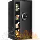 6.1 Cu ft Extra Large Home Safes Fireproof Waterproof, Anti-Theft Fire proof Safes for Home Use With Combination Lock, Spare Keys, Lock Box and Led Light, Jewelry Safe for Home Money Documents