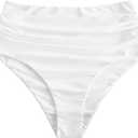 ZAFUL Women High Waisted Bikini Bottoms Ruched Swimsuit Bottom Tummy Control Bathing Suit Bottoms (X-Large)