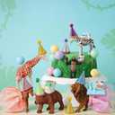Weysat 41 Pcs Jungle Animals Cake Topper Woodland Figures Birthday Party Decorations with Mini Hat and Skirt Colorful Balls Small Gift Boxes Forest Cake Toppers for Wild Animals Themed Party