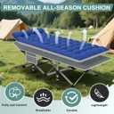 ZENPETIO 28In Folding Camping Cot for Adult, Portable Sleeping Cot with Mattress, Outdoor Heavy Duty Cot Bed for Camp with Carry Bag for Home, Office, Camp, Travel, Vacation(Max Loading 500lbs)