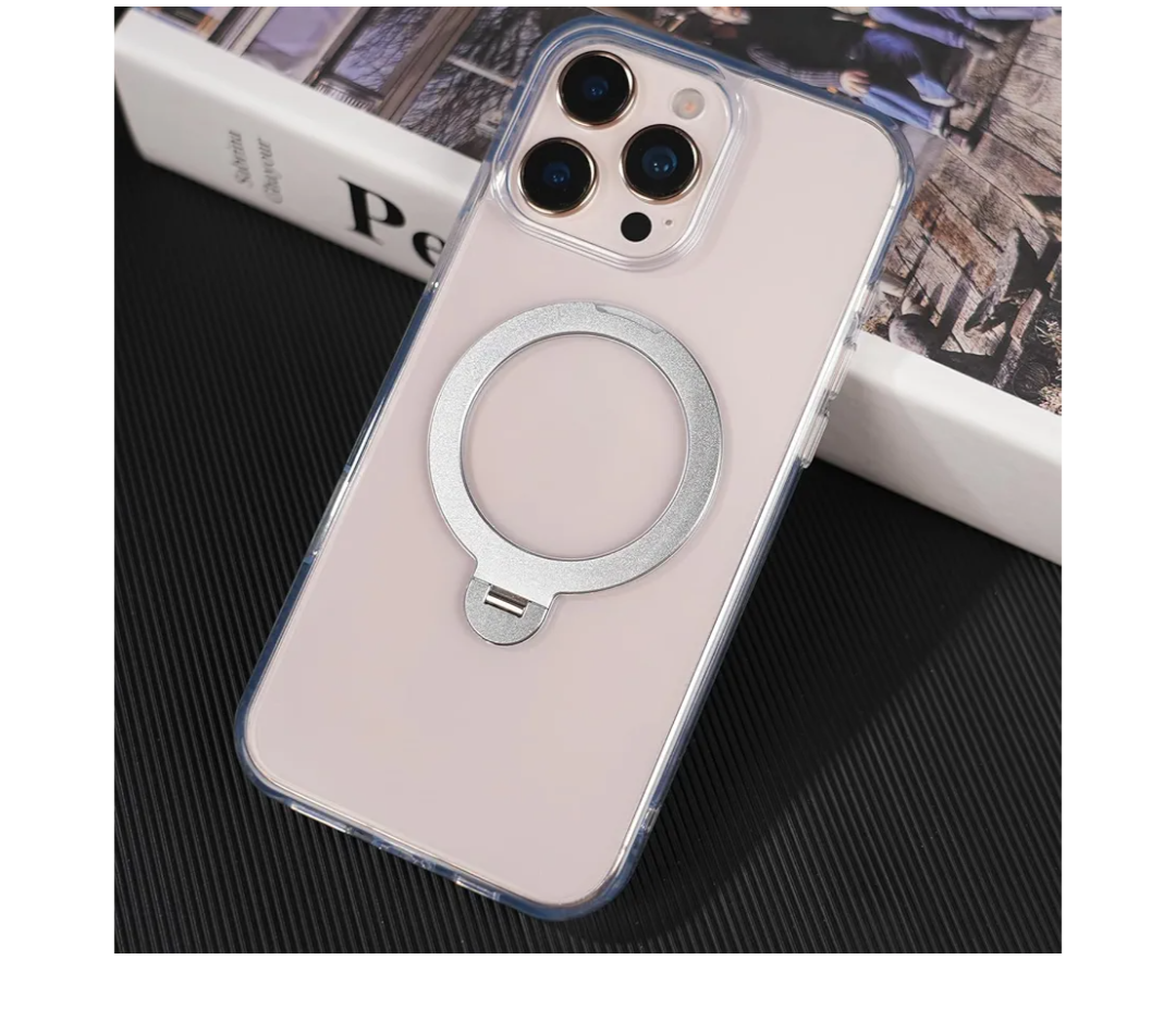 for iPhone 16 Pro Case: with 360° Spin Magnetic Stand, Fit for MagSafe, Camera Control Button, Military Drop Protection Slim Protective Phone Cover for 16Pro with Ring Kickstand, 6.3", Clear