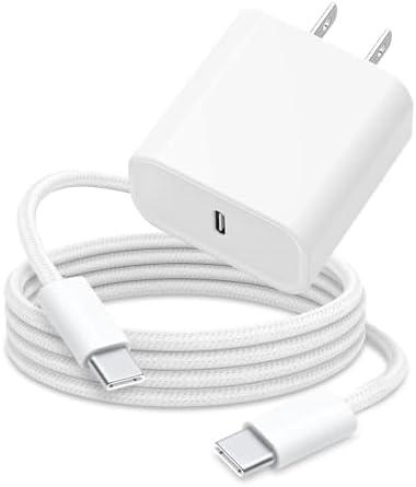 6FT 20W Fast Charger Adapter for AirPods 4 Gen 4 Generation,AirPods Pro 2 2nd, AirPod Max 2024, iPhone 16e 16 15,iPad Air Pro 13/12.9,10th, 5/4 USB Type C Woven Cable Charging Heads,Samsung and More