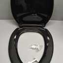 Renovators Supply Manufacturing Plastic Soft Close Toilet Seat Elongated Quiet-Close Lid, Contoured Seat, Easy to Install and Clean, Grip-Tight Bumpers with Adjustable Mounting Hardware, Black