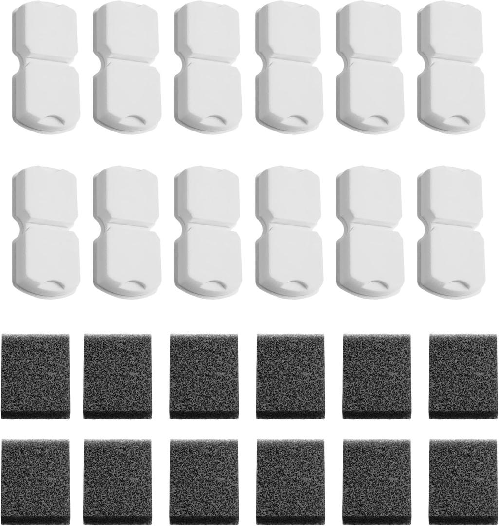 Cat Water Fountain Filters: 12 Filters + 12 Sponges Cat Fountain Replacement Filters for Cat Fountain with Activated Carbon Filter and Ultra-fine Fiber