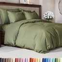 Duvet Cover Full Size - Extra Soft Full Size Duvet Cover - Lightweight, Breathable & Cozy - Easy Care & Fade Free w/Zipper Closures & Ties - 80" x 90" Inches - (Sage Green) Comforter Not Included