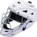Baseball Catchers Helmet Matte (Large 7-71/2 inch) (White)