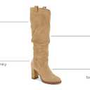 Juliet Holy Womens Knee High Boots Chunky Block Heel Wide Calf Round Toe Side Zipper Pull On Suede Winter Dress Shoes
