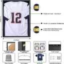 2XL Jersey Display Frame - Jersey Frame Display Case - Jersey Shadow Box for Baseball Basketball Football Soccer Hockey Sports Shirts, Uniform, UV Protection Acrylic Glass, 2 Hangers (Black)