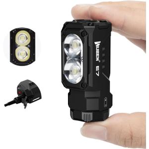 WUBEN E7 1800 Lumen Rechargeable Mini Flashlight with Magnet - Super Bright 6 Modes EDC Flashlight, Typ-C Rechargeable LED; IP68 Pocket Flashlight for Headlamp Use, Rescue, Camping