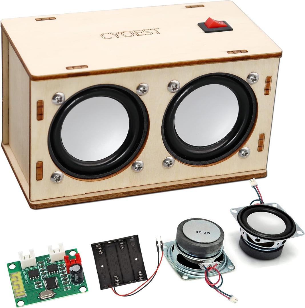 STEM Projects for Kids & Adults Build Your Own Bluetooth Speaker - Science Experiment Electronics Kit | Beginner's Starter DIY Set,STEM Gifts for Teenage Girls + Boys Ages 10 and Up (Dual Speakers)
