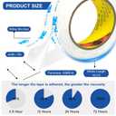 3M Double Sided Tape 2"16.5ft No Residue,Picture Hanging Strips Heavy Duty Mounting Tape, Removable PE Foam Tape Waterproof for Poster Tape, Carpet Tape Rug Gripper,Art & Craft Tape