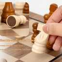 Magnetic Chess Game Board Set: Chess Sets for Adults 15.4'' Storage Box with Pieces Slots - Handcrafted Portable Travel Chess Game for Family Strategy - Gift for Husband Happyramid (Walnut - Coordinate Markings)