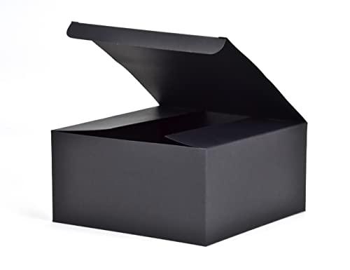 HUAPRINT Black Gift Boxes with Lids 8x8x4 inch,24 Pcs Paper Gift Wrap Box Bulk for Presents,Birthday,Bridesmaid Proposal,Groomsmen Engagements,Christmas,Wedding Party Favor,Cupcake,Crafting,Holidays