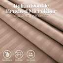 King Sheet Set - 4-Piece Striped Deep Pocket King Bed Sheets - Ultra-Soft & Wrinkle-Free King Size Bedding - Cooling Microfiber King Bed Sheet Set with 1 Fitted Sheet, 1 Flat Sheet, 2 Pillowcases