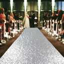 ShinyBeauty Silver Glitter Carpet Runner - 2FTx15FT for Weddings, Parties, and Special Events