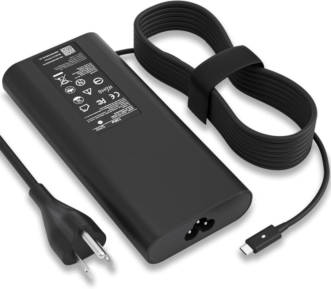 130W USB C Laptop Charger Compatible with Dell Computer XPS 15 17 9575 9500 9510 9520 9530 9700 9710 9720 9730,Precision 5470 5480 5550 5560 5530 5570 5750 5760 5770 3550 3560 3570 3571 2in1,Latitude