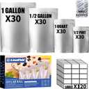 120PCS Mylar Bag Bundle, 4 Multi-Size Pouches(11Mil), 100x500cc Oxygen Absorbers, 120 Labels, Heat Sealable, Food Safe, BPA-Free  for Strong, Secure Long Term Food Storage, Silver