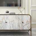 3 x 16"197" Thick Blue Gold Marble Wallpaper Peel and Stick Waterproof Glossy Textured Marble Contact Paper for Countertops Vinyl Wrap Removable Faux Granite Wall Sticker for Backsplash Bathroom