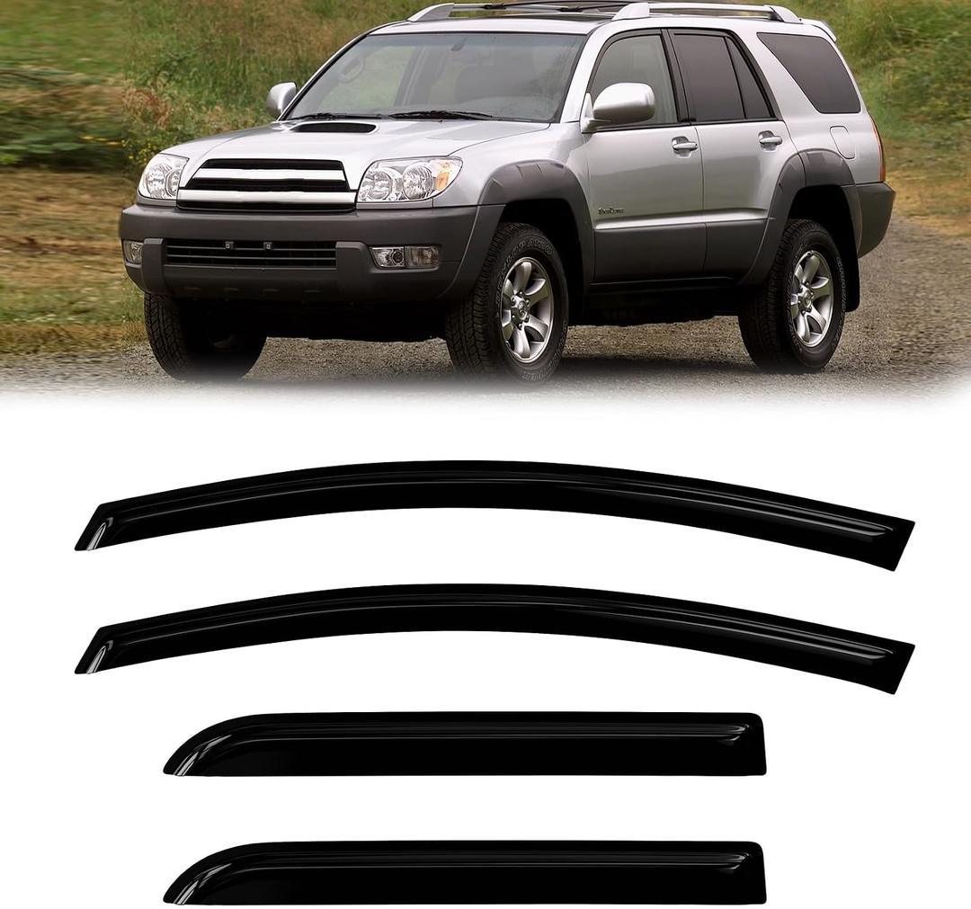 Window Rain Guards Compatible 2003-2009 Toyota 4Runner 4PC Window Visors Vent Shade Deflector