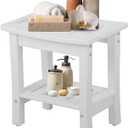 HDPE Waterproof Shower Bench,Shower Seats for Adults Shaving Legs,Shower Stool for Inside Shower 300 Lbs Capacity (White, 16.5 * 11.8 * 16.3)