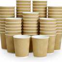 8 oz Coffee Cups, 120 Count Insulated Ripple Wall Paper Hot Coffee Cups for Hot Beverage