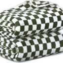 Peryiter 2 Pcs Checkered Bath Towel 27.5" x 55" Soft Large Towels for Beach Bath Bathroom Spa Shower Hotel Gym Pool(Green)