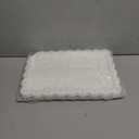 Set of 6 Plastic Serving Trays Food Tray - 14" x 9" Rectangle Serving Platter for Party Cafeteria Kitchen Restaurant , Small Flat Trays for Dessert Fruit Cookie Snack (6, White)