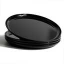 ONEderful 9 Inch Melamine Dinner Plates Set of 4 - Black Modern Flat Plates, Durable & Lightweight Catering Dishes for Parties, Picnics, Holidays, Dishwasher Safe