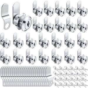 Kenning 24 Sets Cabinet Locks with Keys for Secure Drawer Mailbox RV Storage Box Replacement Lock, Zinc Alloy(5/8'' Cylinder Length, 0.4'' Max Panel Thickness)