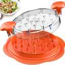 Chicken Shredder Large Chicken Breast Shredder Tool Twist with Brush&Fork, Visible Meat Shredder Machine, Anti-Slip Strip, Ergonomic Handle, BPA Free, Suitable for Pork Beef Chicken(Orange)