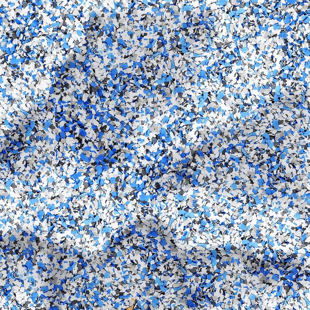 Fabbay 9 Kg/ 20 lb Decorative Color Chips Garage Floor Epoxy Kit Blend Paint Flakes Concrete Floor Coatings for Garage Paint Interior Exterior Walls(Black White Gray Blue)
