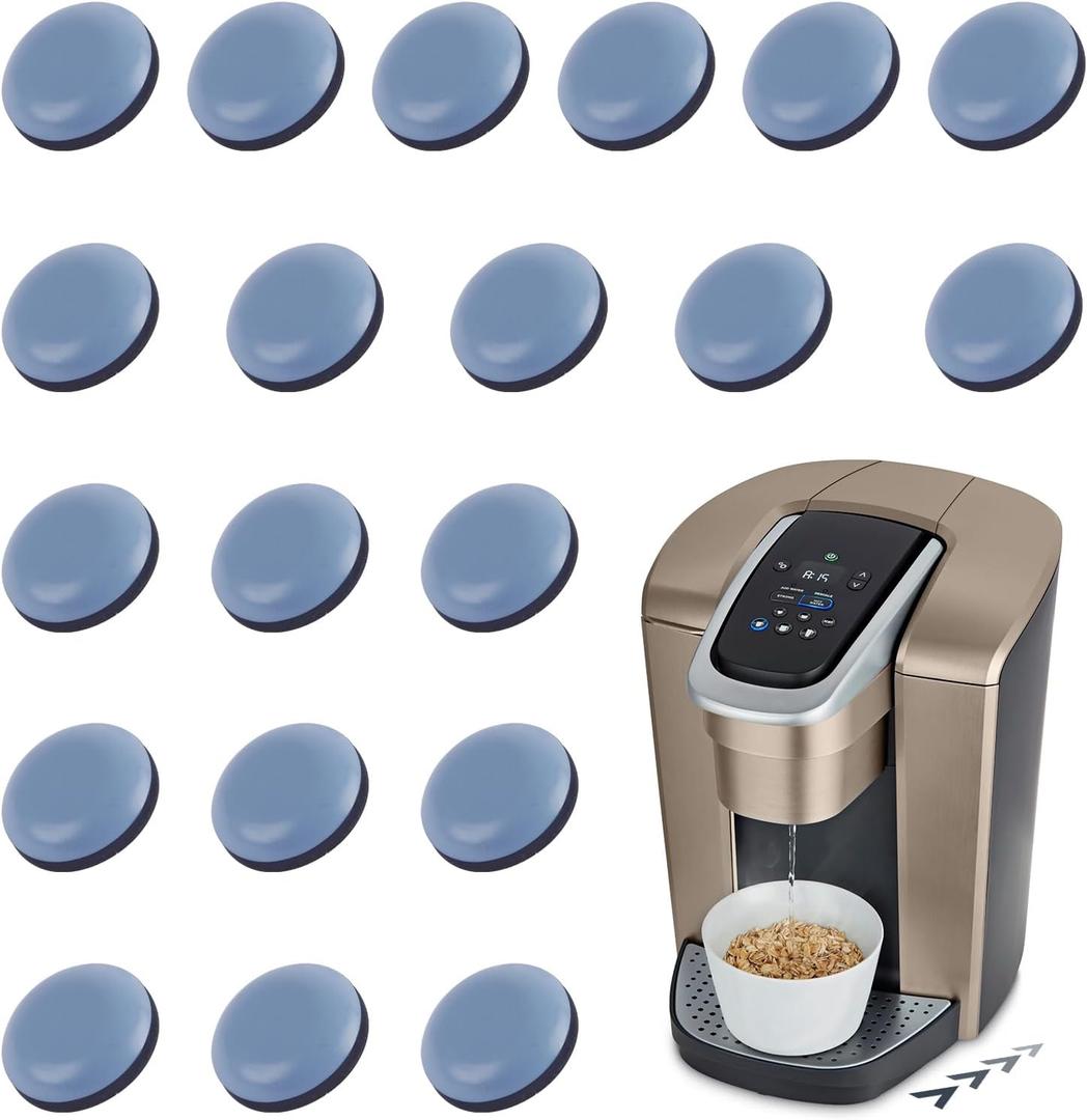 3 x Appliance Sliders for Kitchen Appliances, Kayzn 20pcs Telfon Appliance Sliders, PTFE Self Stick Furniture Sliders, Easy to Moving & Space Saving for Countertop Coffee Maker, Air Fryer